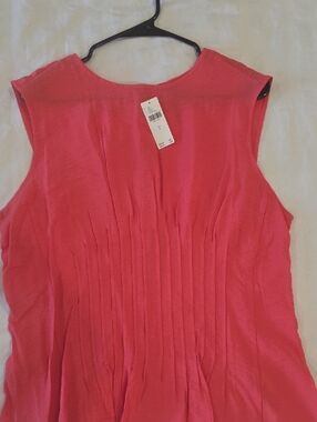 Anthropologie Sleeveless Pleated Front Camisole in Bright Pink